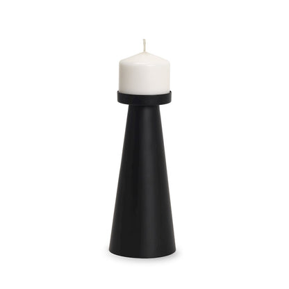 Quadir Tall Matte Black Metal Candle Holder