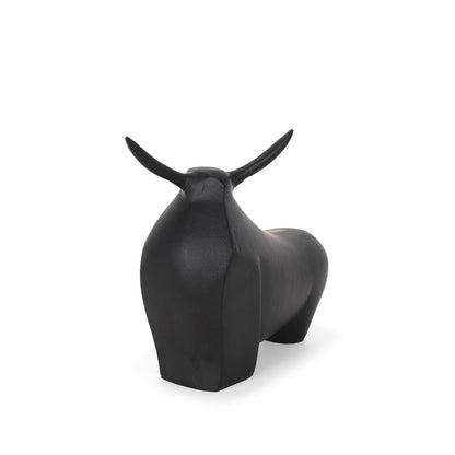 Radu Large Matte Black Metal Bull Decorative Object