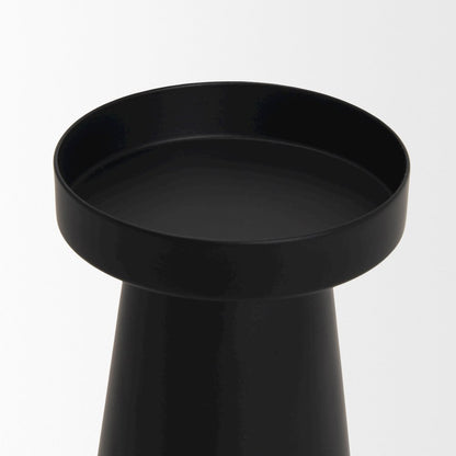 Quadir Tall Matte Black Metal Candle Holder