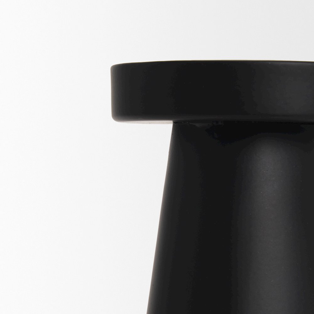 Quadir Tall Matte Black Metal Candle Holder