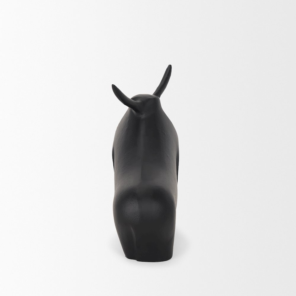 Radu Large Matte Black Metal Bull Decorative Object