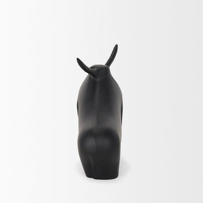 Radu Large Matte Black Metal Bull Decorative Object