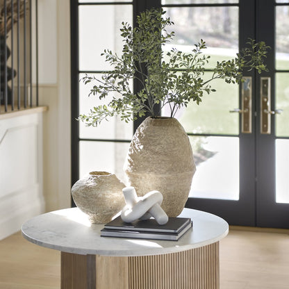Rundal Large Beige Paper Mache Vase