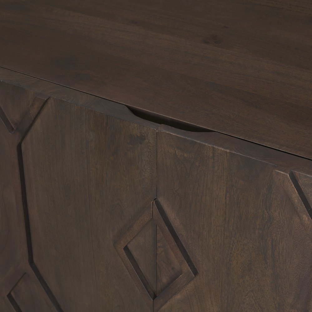 Heera Dark Brown Diamond Motif w/ Shelf Accent Cabinet