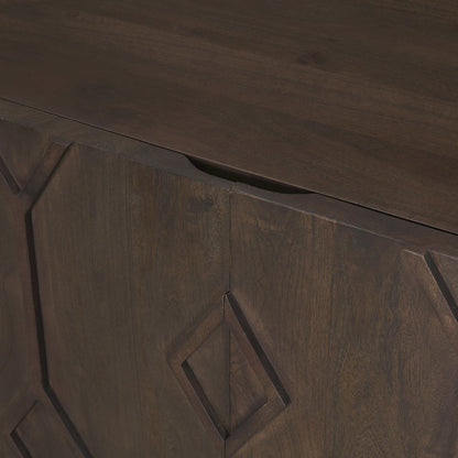 Heera Dark Brown Diamond Motif w/ Shelf Accent Cabinet