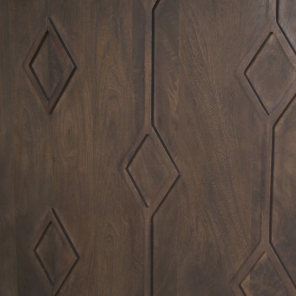 Heera Dark Brown Diamond Motif w/ Shelf Accent Cabinet