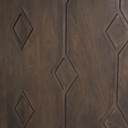 Heera Dark Brown Diamond Motif w/ Shelf Accent Cabinet