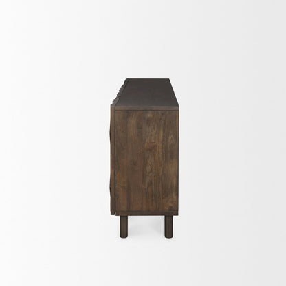 Heera Dark Brown Diamond Motif w/ Shelf Sideboard