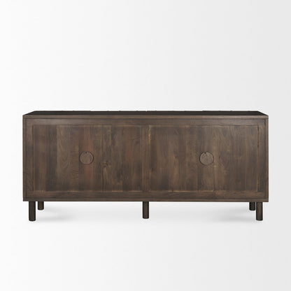 Heera Dark Brown Diamond Motif w/ Shelf Sideboard