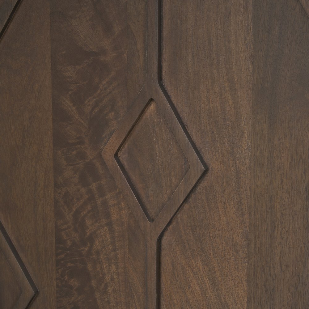 Heera Dark Brown Diamond Motif w/ Shelf Sideboard
