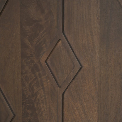 Heera Dark Brown Diamond Motif w/ Shelf Sideboard