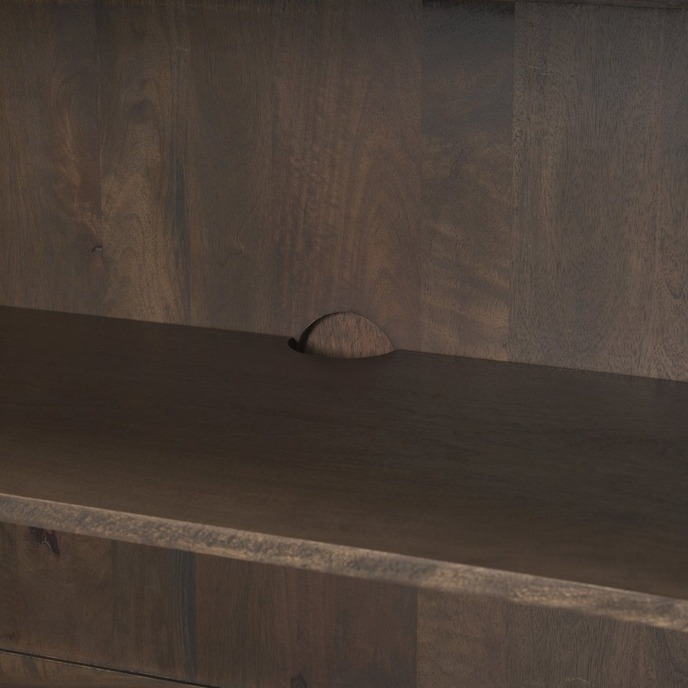 Heera Dark Brown Diamond Motif w/ Shelf Sideboard