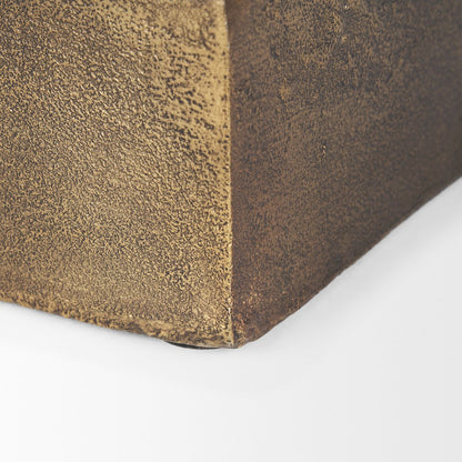 Porschia Large Antiqued Gold Metal Decorative Box