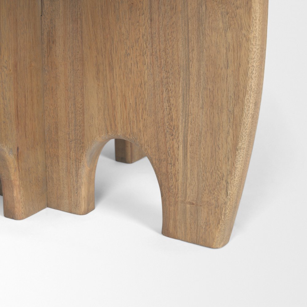 SonomBrown Solid Rubber Wood Round Oak Tabletop Dining Table