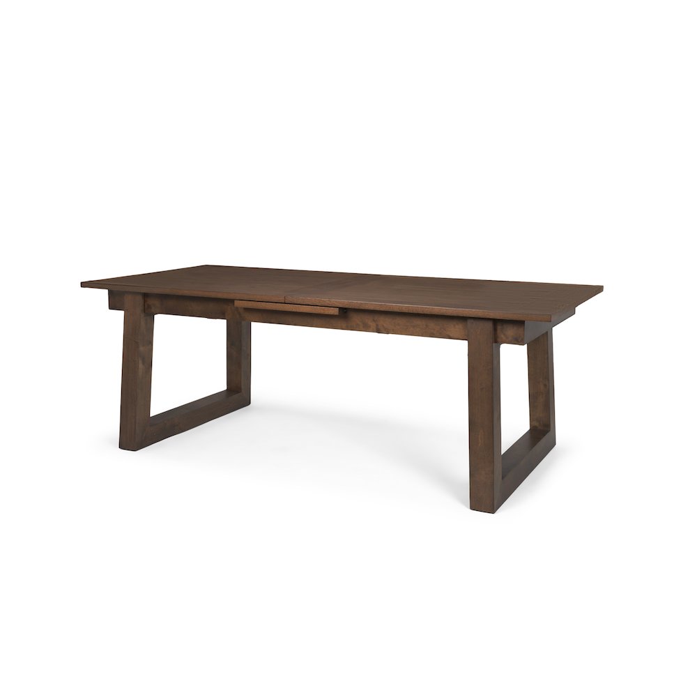 Takota Dark Brown Rectangular Oak Wood Birch Wood Legs Extendable Dining Table