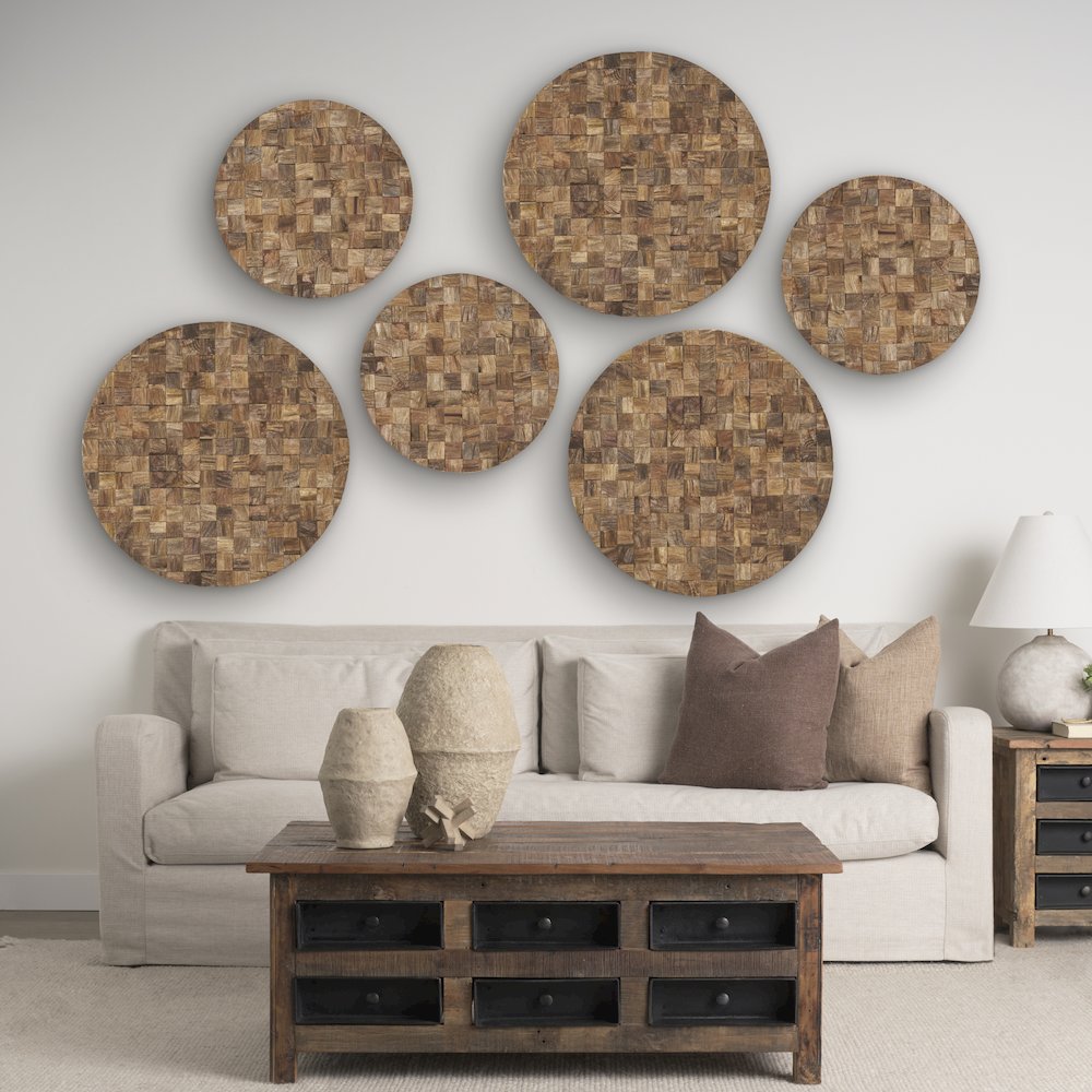 Into the Abyss II Light Brown Wood 24" Wall Art