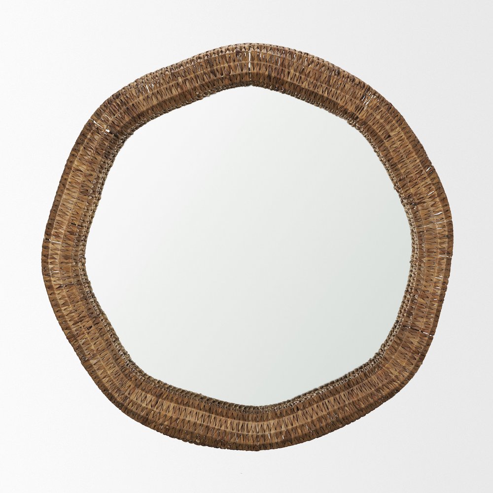 Warrick 42" Woven Water Hyacinth Mirror