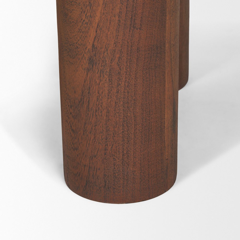 Pedestal Medium Dark Brown Acacia Wood Foyer Table