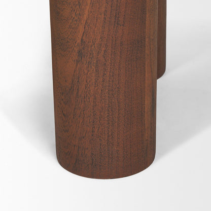 Pedestal Medium Dark Brown Acacia Wood Foyer Table