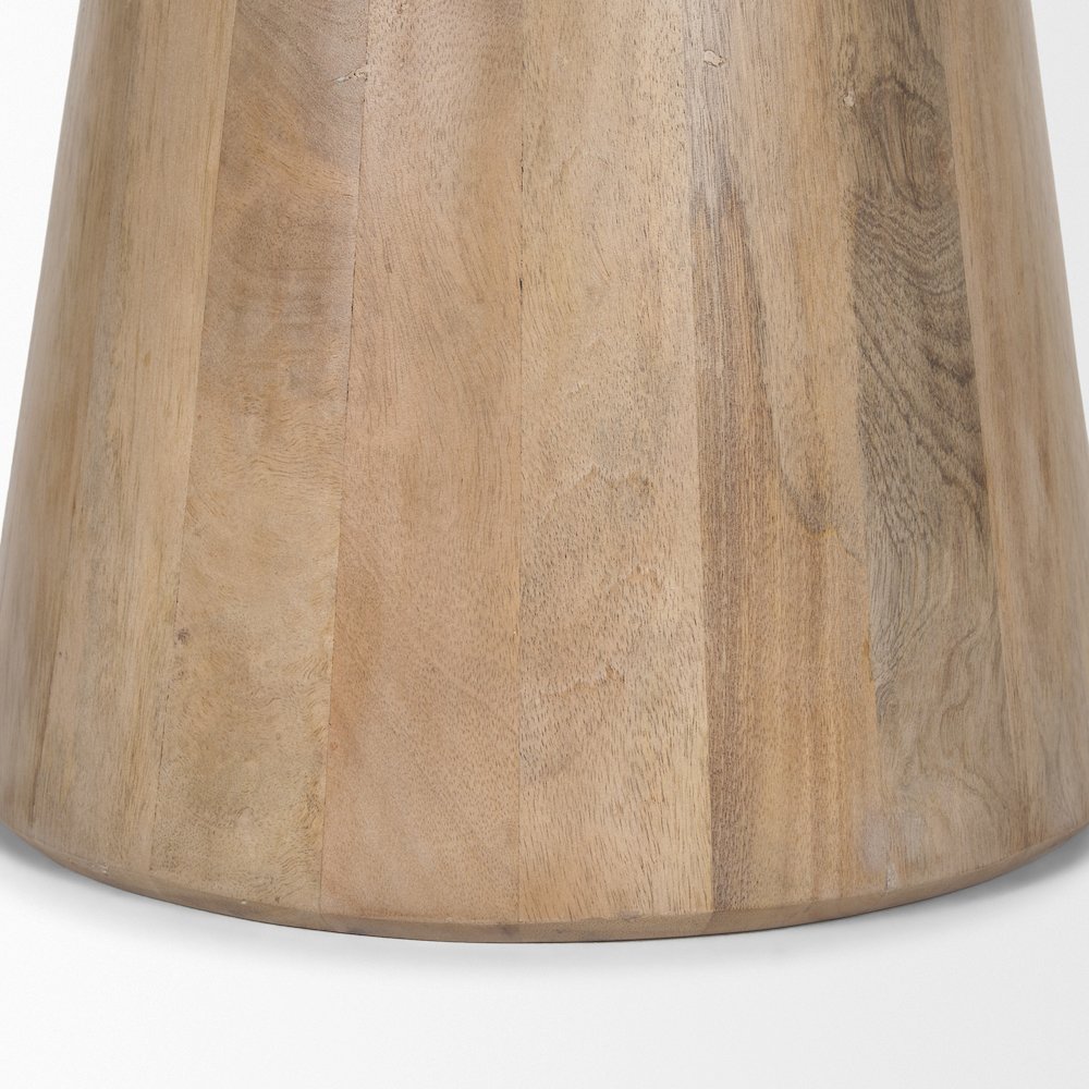 Light Brown Wood Tapered Drum Accent Table