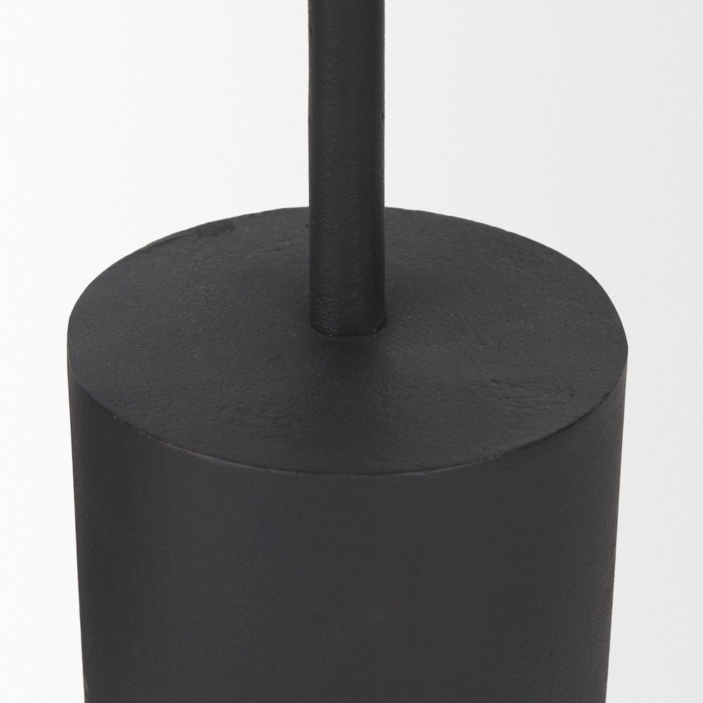Petria Matte Black Textured Metal Taper Candle Holders