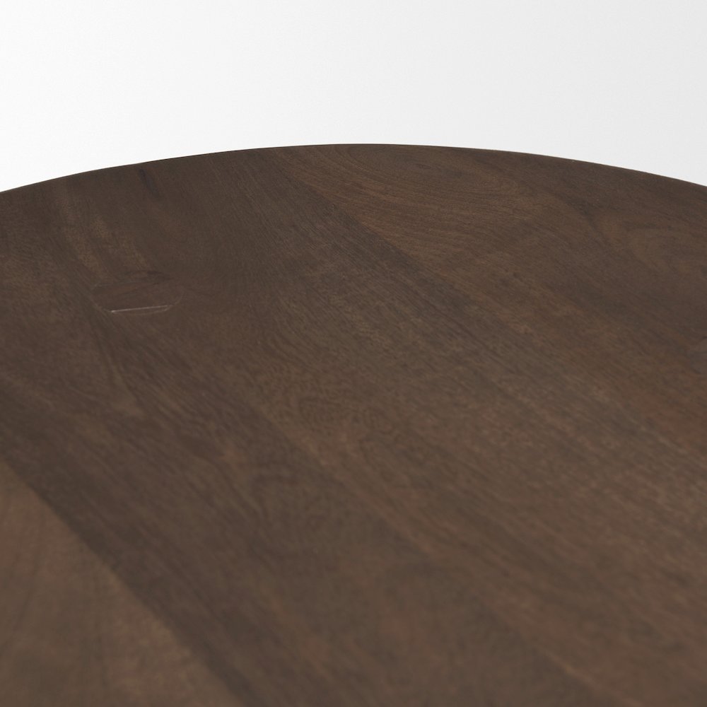 Dark Brown Wood Matte Black Metal Counter Stool