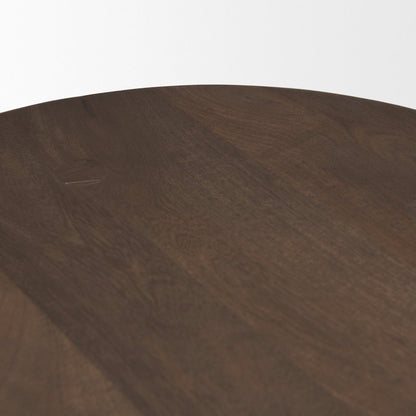 Dark Brown Wood Matte Black Metal Counter Stool