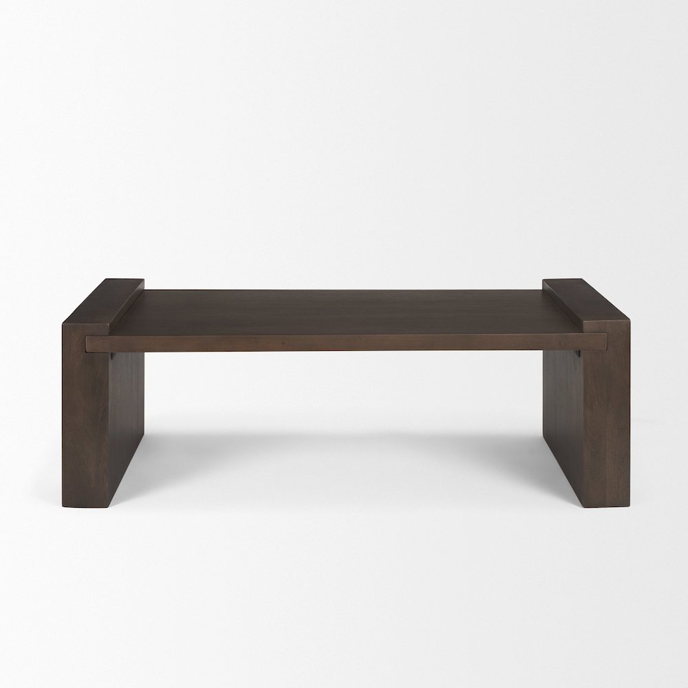 Dark Brown Wooden Rectangular Coffee Table