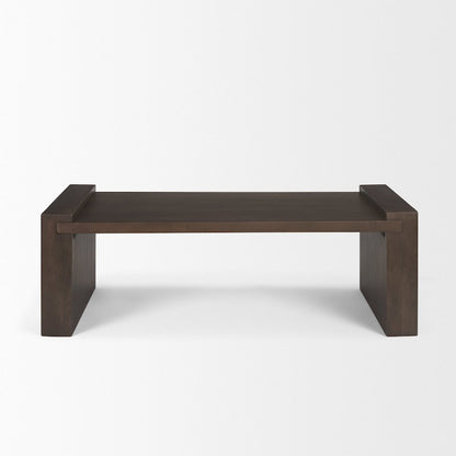 Dark Brown Wooden Rectangular Coffee Table