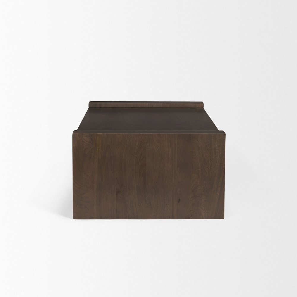 Dark Brown Wooden Rectangular Coffee Table