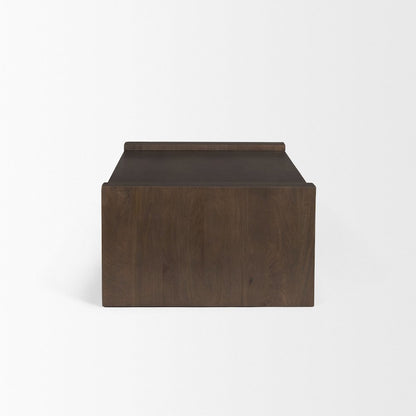 Dark Brown Wooden Rectangular Coffee Table