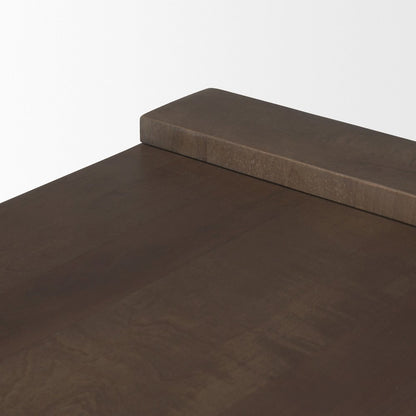Dark Brown Wooden Rectangular Coffee Table