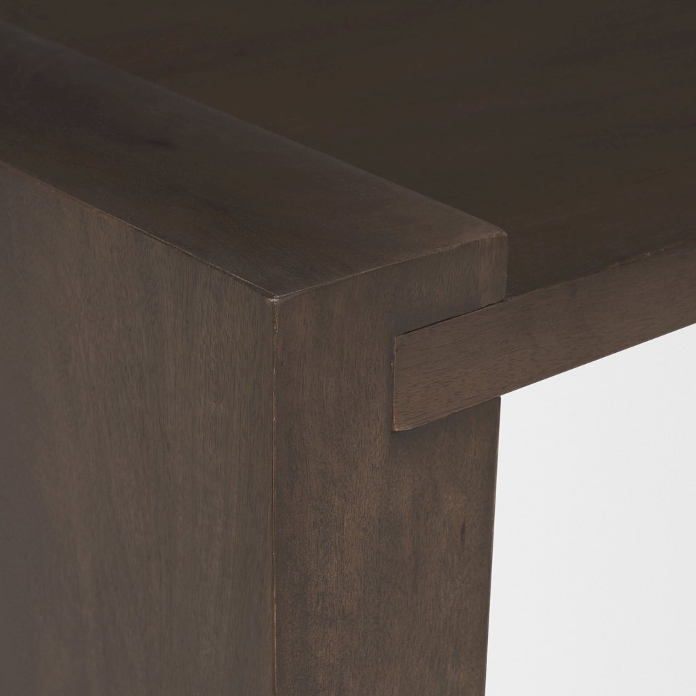 Dark Brown Wooden Rectangular Coffee Table