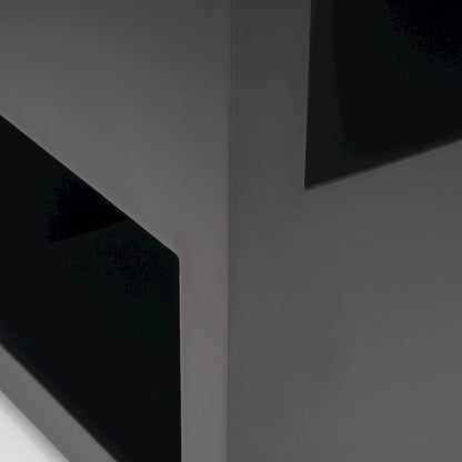 Matte Black Metal Open Shelves Side Table