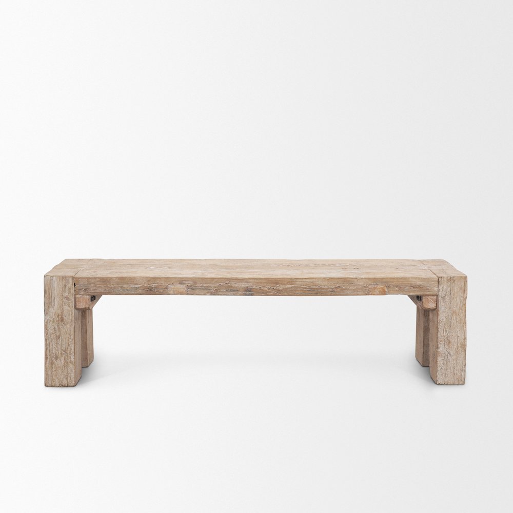 Whitewash Reclaimed Wood Bench