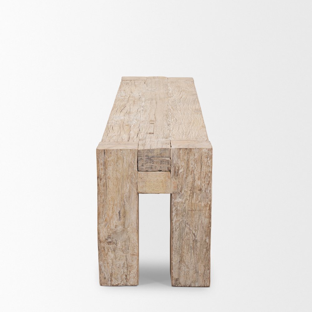 Whitewash Reclaimed Wood Bench