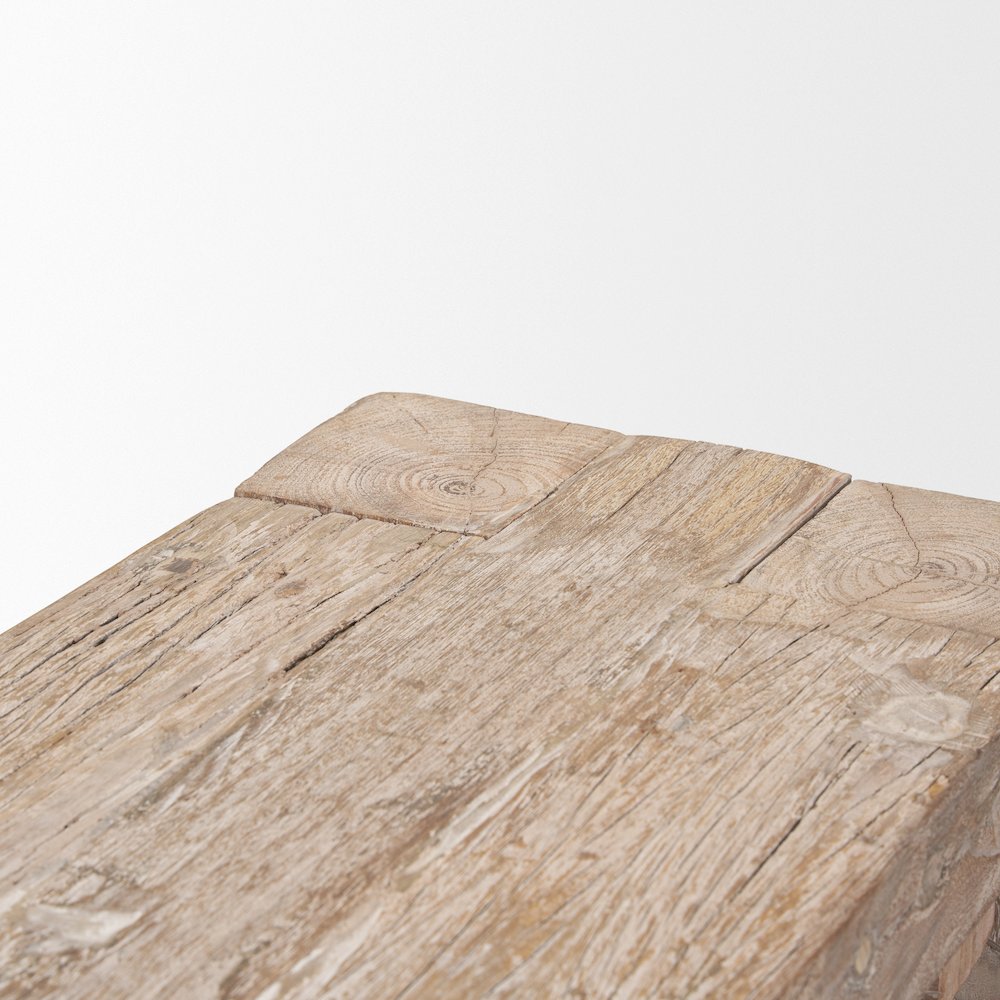 Whitewash Reclaimed Wood Bench