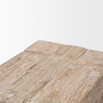 Whitewash Reclaimed Wood Bench