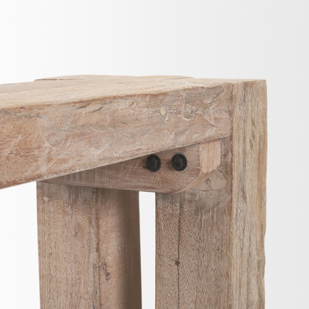 Whitewash Reclaimed Wood Bench