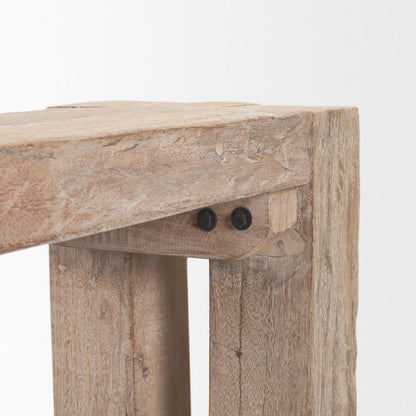 Whitewash Reclaimed Wood Bench