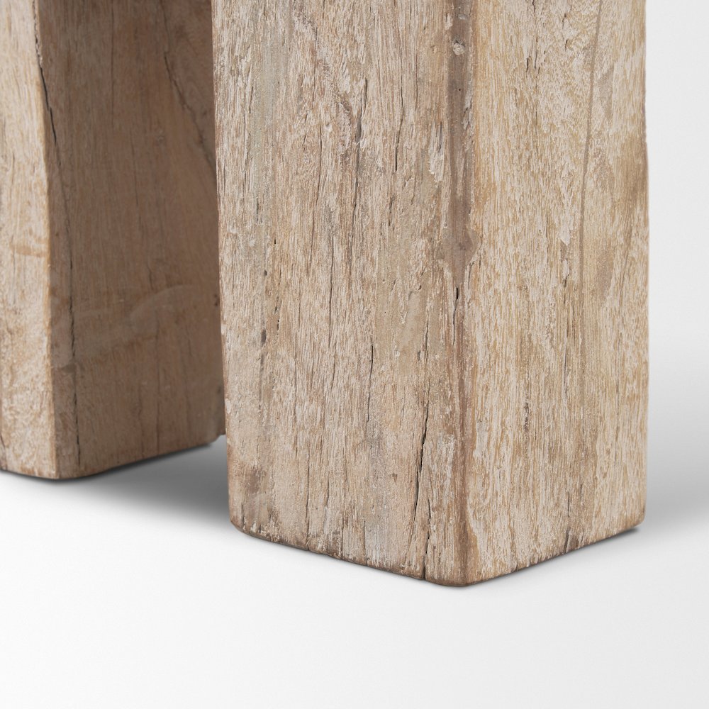Whitewash Reclaimed Wood Bench