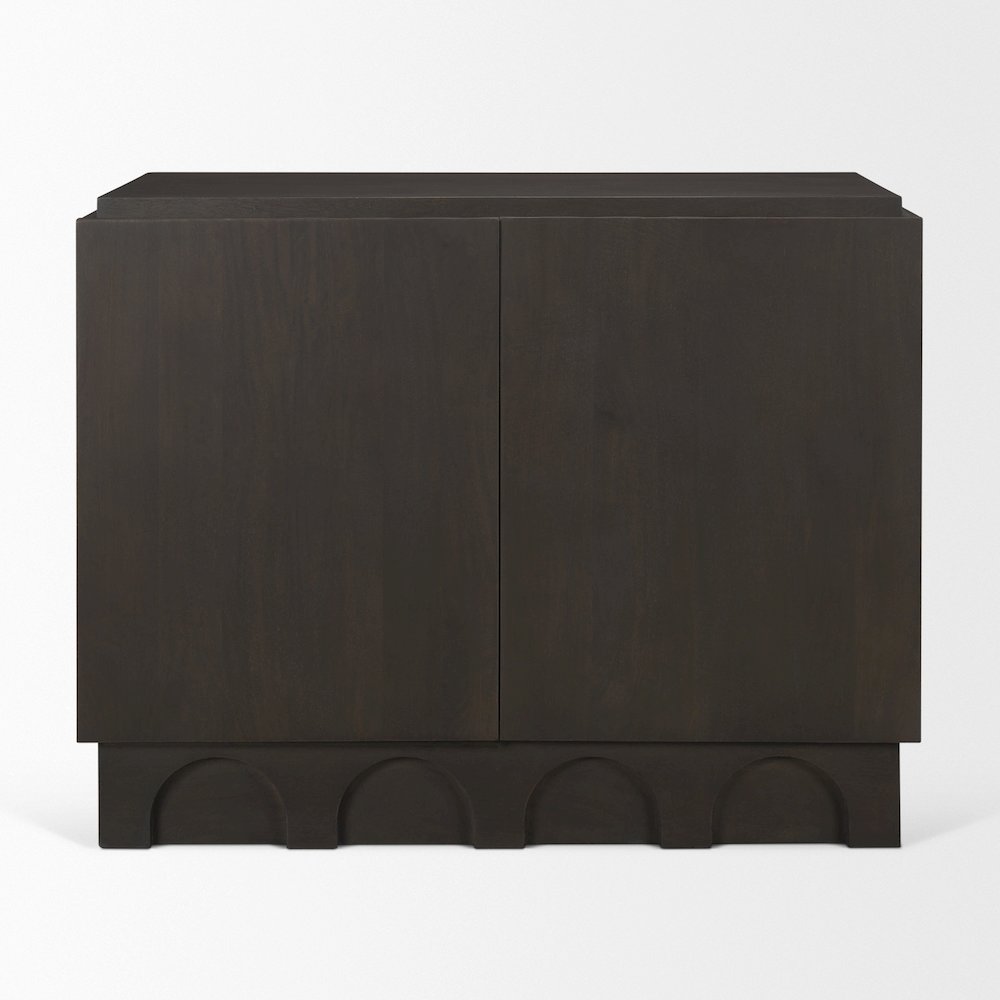 Dark Brown Wood Arched Design Accent Cabinet