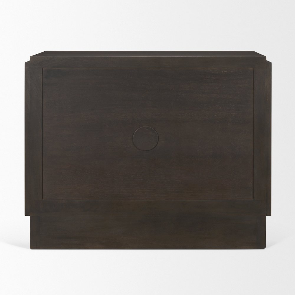 Dark Brown Wood Arched Design Accent Cabinet