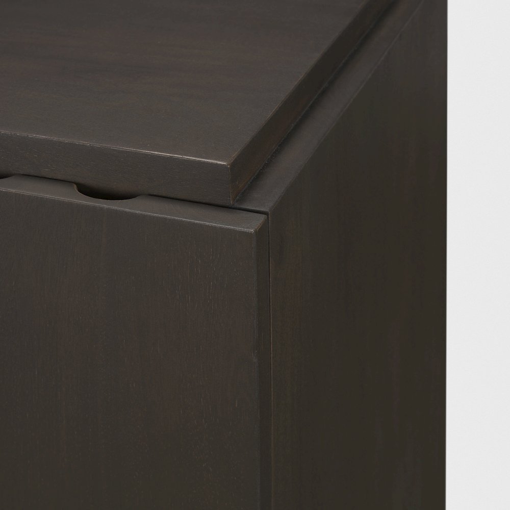 Dark Brown Wood Arched Design Accent Cabinet