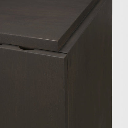 Dark Brown Wood Arched Design Accent Cabinet