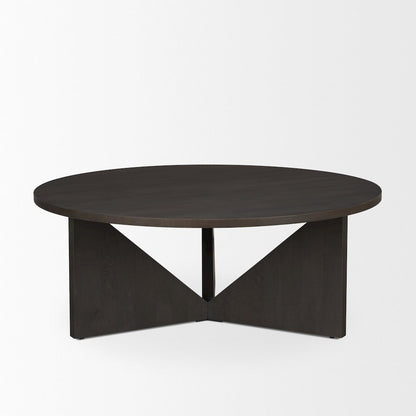 Brown Wood Triangle Legs Coffee Table