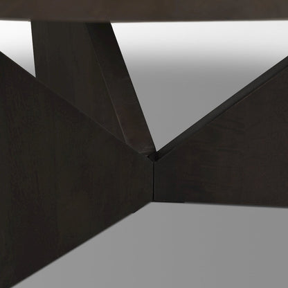 Brown Wood Triangle Legs Coffee Table