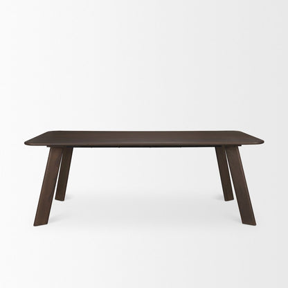 Welborn 84" Dark Brown Wood Rectangular Dining Table
