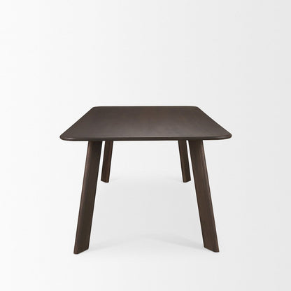 Welborn 84" Dark Brown Wood Rectangular Dining Table