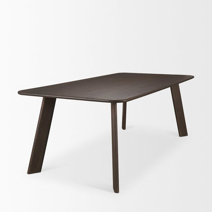 Welborn 84" Dark Brown Wood Rectangular Dining Table